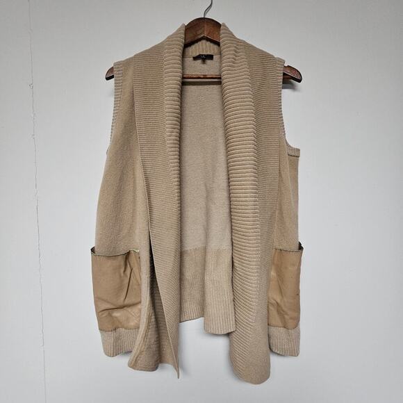Lafayette 148 New York Sweaters - LaFayette 148 Tan Wool Lagenlook Oversized Cardigan Size Small Layering Cozy